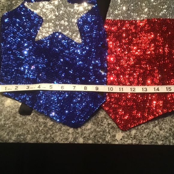 JC 001 USA SEQUIN BEST TEXAS FLAG WOMAN’S. SMALL SNAP FRONT TIE BACK - Picture 6 of 7